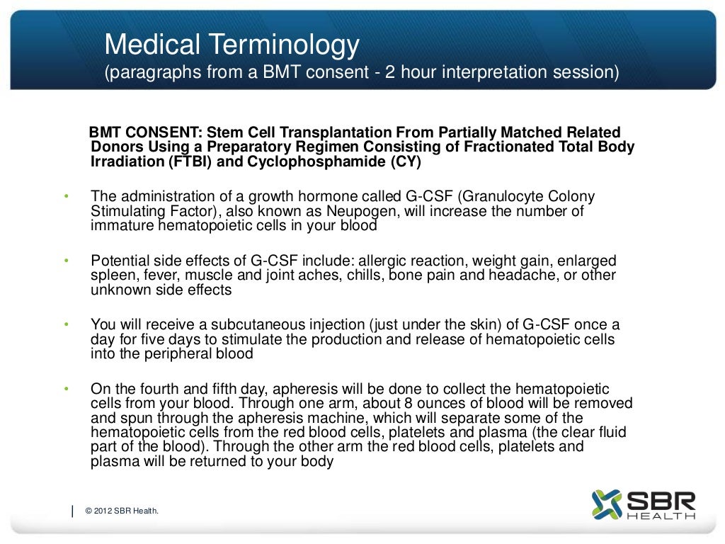 Medical Terminology Paragraphs From A