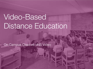 Video-Based "
Distance Education
On Campus Class vs VHS Video
 
