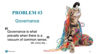 12
PROBLEM #3
Governance
Governance is what
prevails when there is a
vacuum of common sense.
Me, every day…
“
”
 