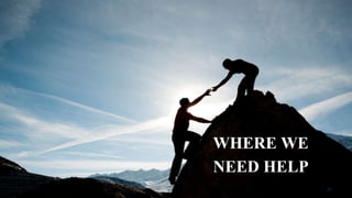 WHERE WE
NEED HELP
22
 