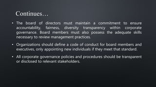 Corporate Governance & Ethical Business Strategy | PPTX