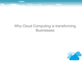 Why Cloud Computing is transforming
           Businesses
 