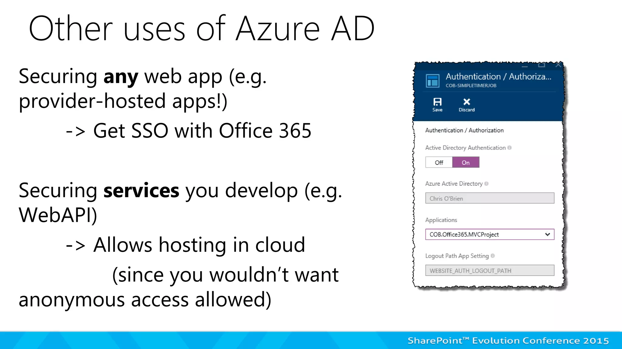 Other uses of Azure AD
 