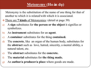 Metonymical Figures of speech (Semantics) | PDF