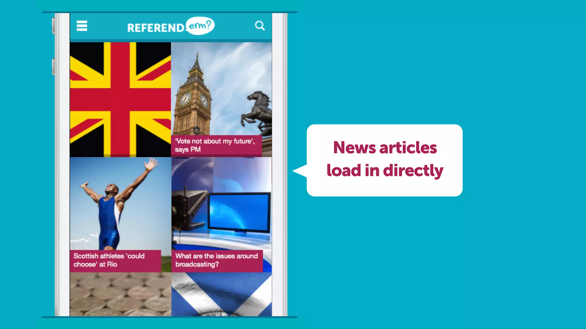 News articles
load in directly
 