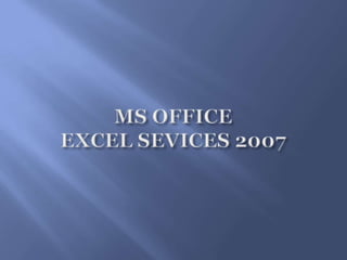 MS OFFICE EXCEL SEVICES 2007