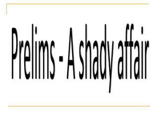 Prelims - A shady affair 