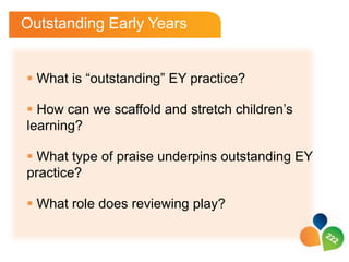 Outstanding Early Years What is “outstanding” EY practice?