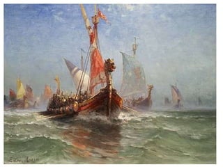 16 mph
100 warriors
Silent under sail / oars
Wolfpacks
Sea-safe, estuaries, landing
Solarsteinn – “sunstone” to navigate /
presence of whales, birds.
 