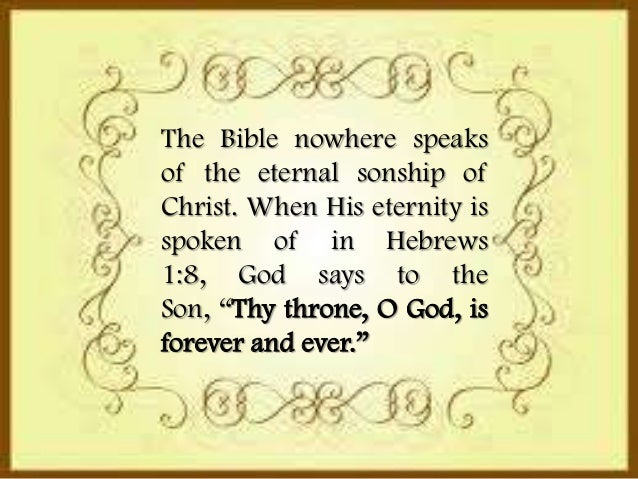 A dissertation on the eternal sonship of christ