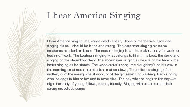 I Hear America Singing