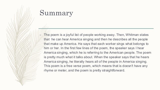 I Hear America Singing