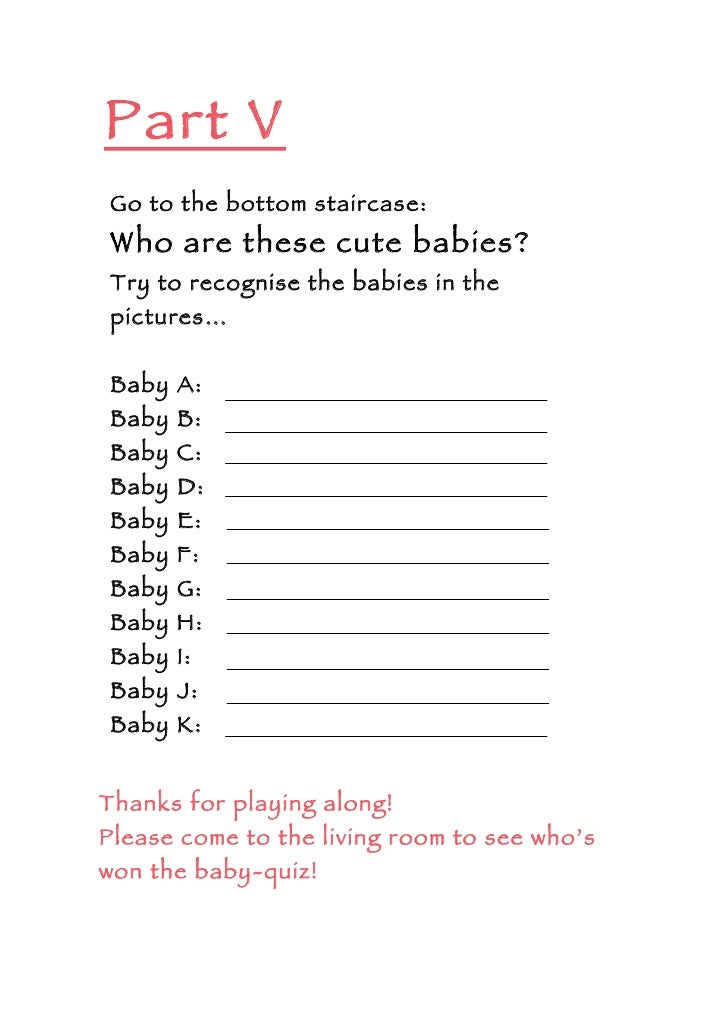 Christianes Babyshower Quiz