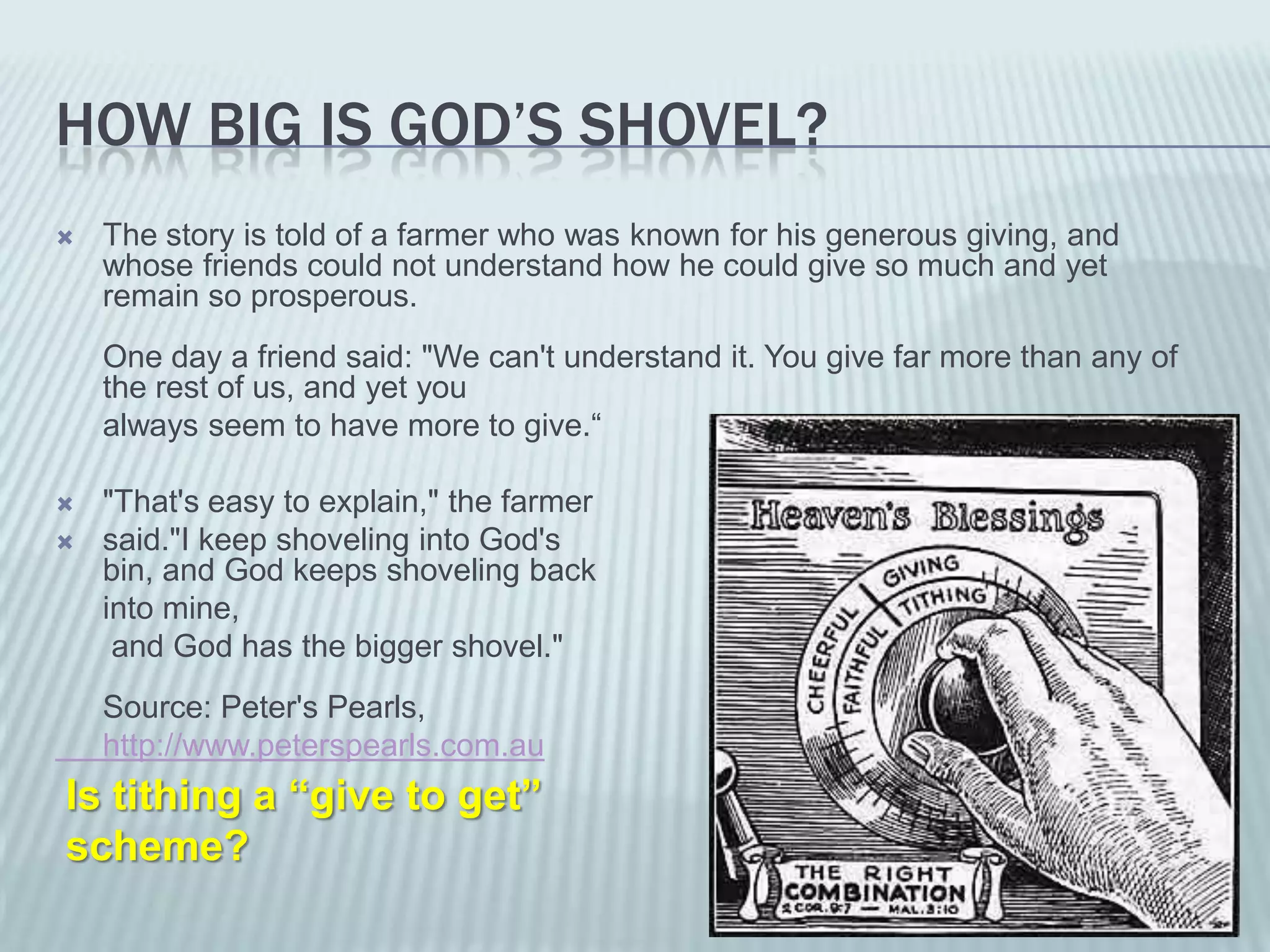 Christian giving, tithing, tithes, tithe, gifts, 2009, ss | PPTX