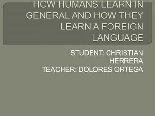 STUDENT: CHRISTIAN
HERRERA
TEACHER: DOLORES ORTEGA
 