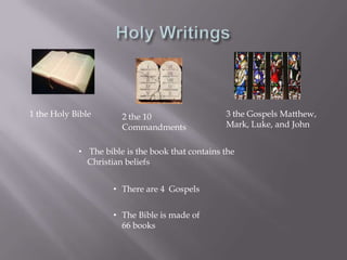 Jerusalem is important because Jesus had his last supper there.Stories of Origin and Important People3 God creating the earth2 the burning bush1 Jesus ChristJesus is an important person for Christianity because he created the foundation for the first Christians.