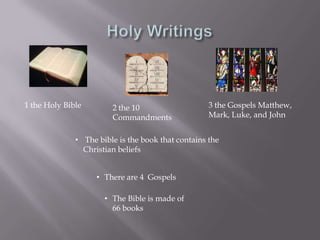     Jerusalem is important because Jesus had his last supper there.Stories of Origin and Important People3 God creating the earth2 the burning bush1 Jesus Christ Jesus is an important person for Christianity because he created the foundation for the first Christians.