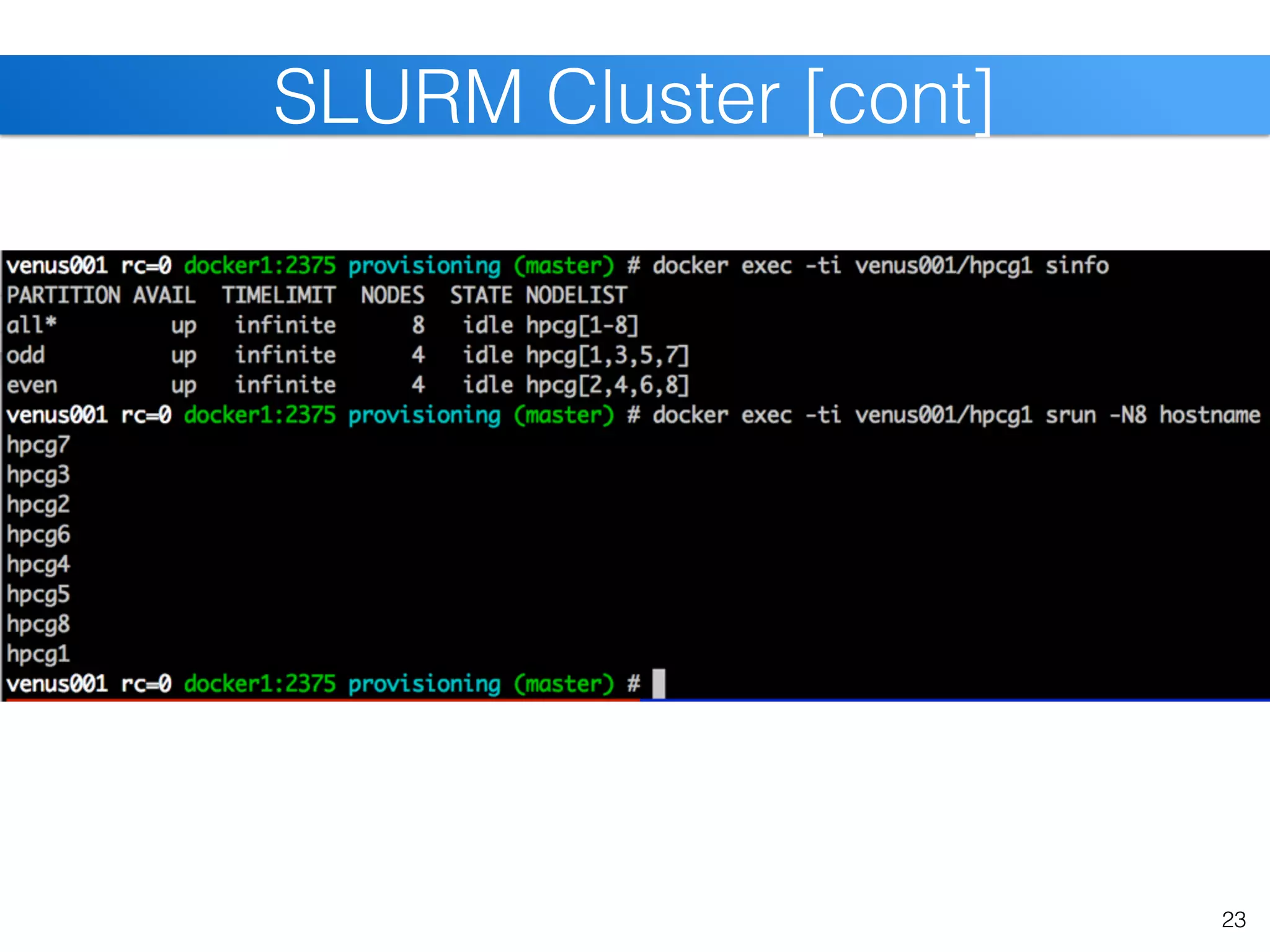 23
SLURM Cluster [cont]
 
