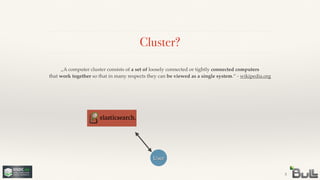 Cluster?
5
„A computer cluster consists of a set of loosely connected or tightly connected computers !
that work together so that in many respects they can be viewed as a single system.“ - wikipedia.org
User
 