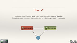 Cluster?
5
„A computer cluster consists of a set of loosely connected or tightly connected computers !
that work together so that in many respects they can be viewed as a single system.“ - wikipedia.org
User
 