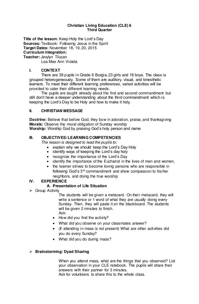 Christian Living Education 123