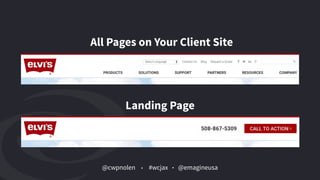 @cwpnolen @emagineusa#wcjax
All Pages on Your Client Site
Landing Page
 
