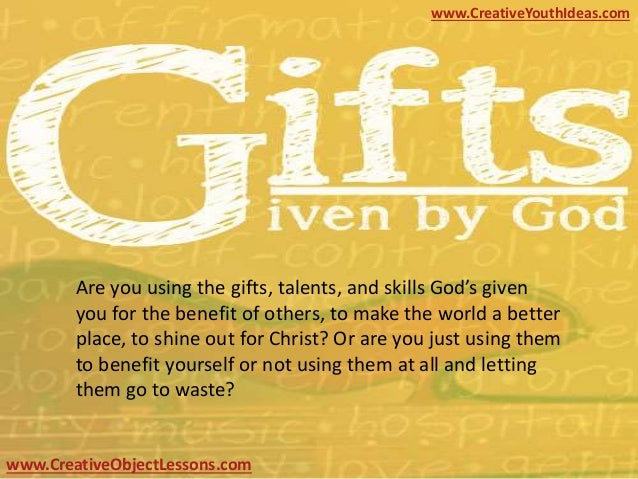 Christian Object Lesson God Given Talents