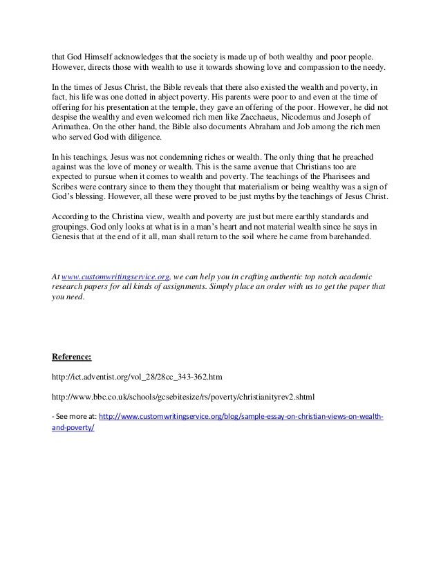 Wealth and poverty research paper