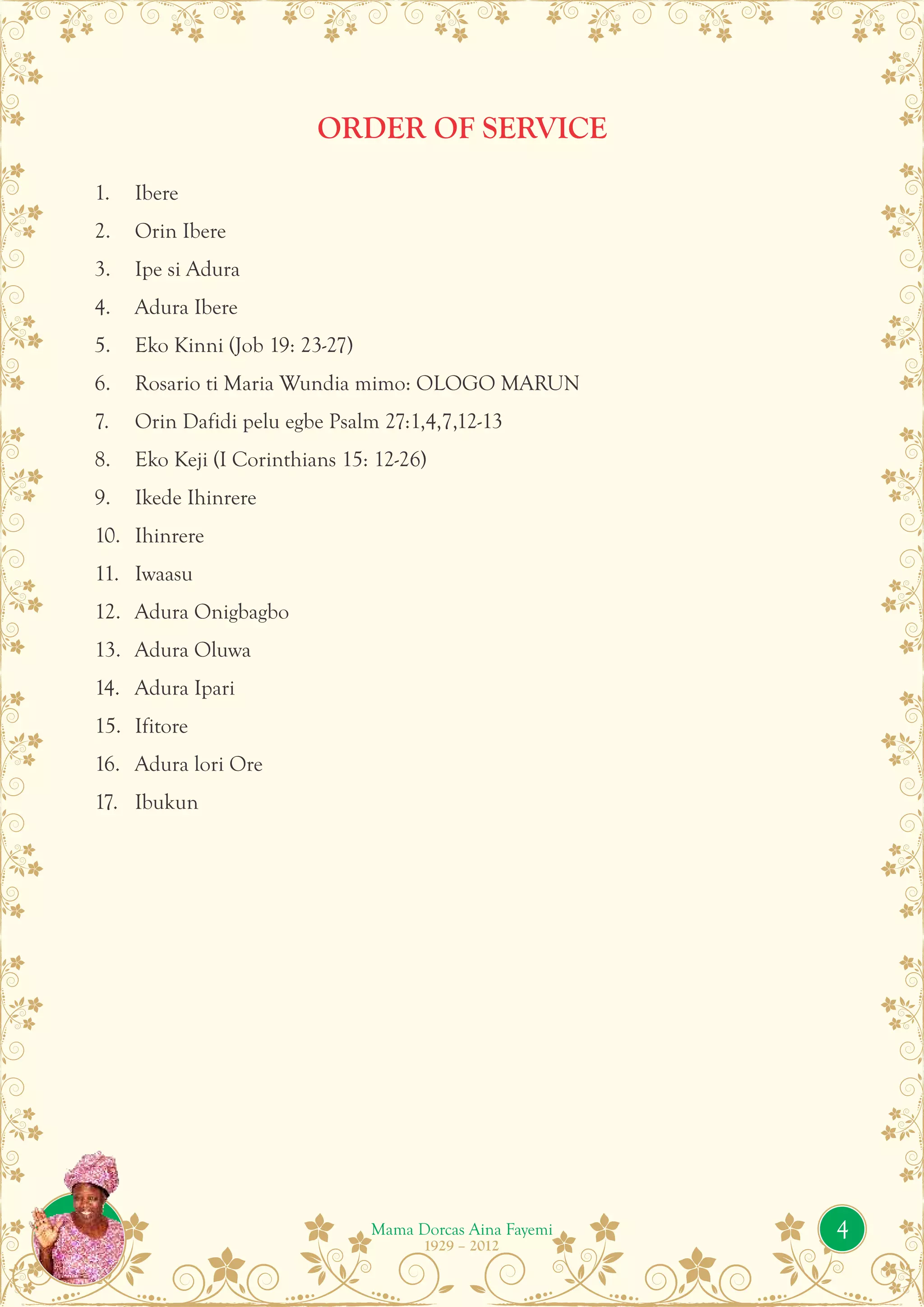 Wake Program Sample Christian Wake Keep Programme | PDF