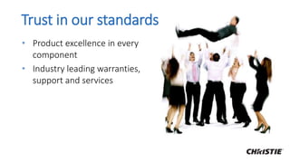 Trust in our standards
• Product excellence in every
component
• Industry leading warranties,
support and services
 