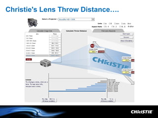 Christie's Lens Throw Distance….
 