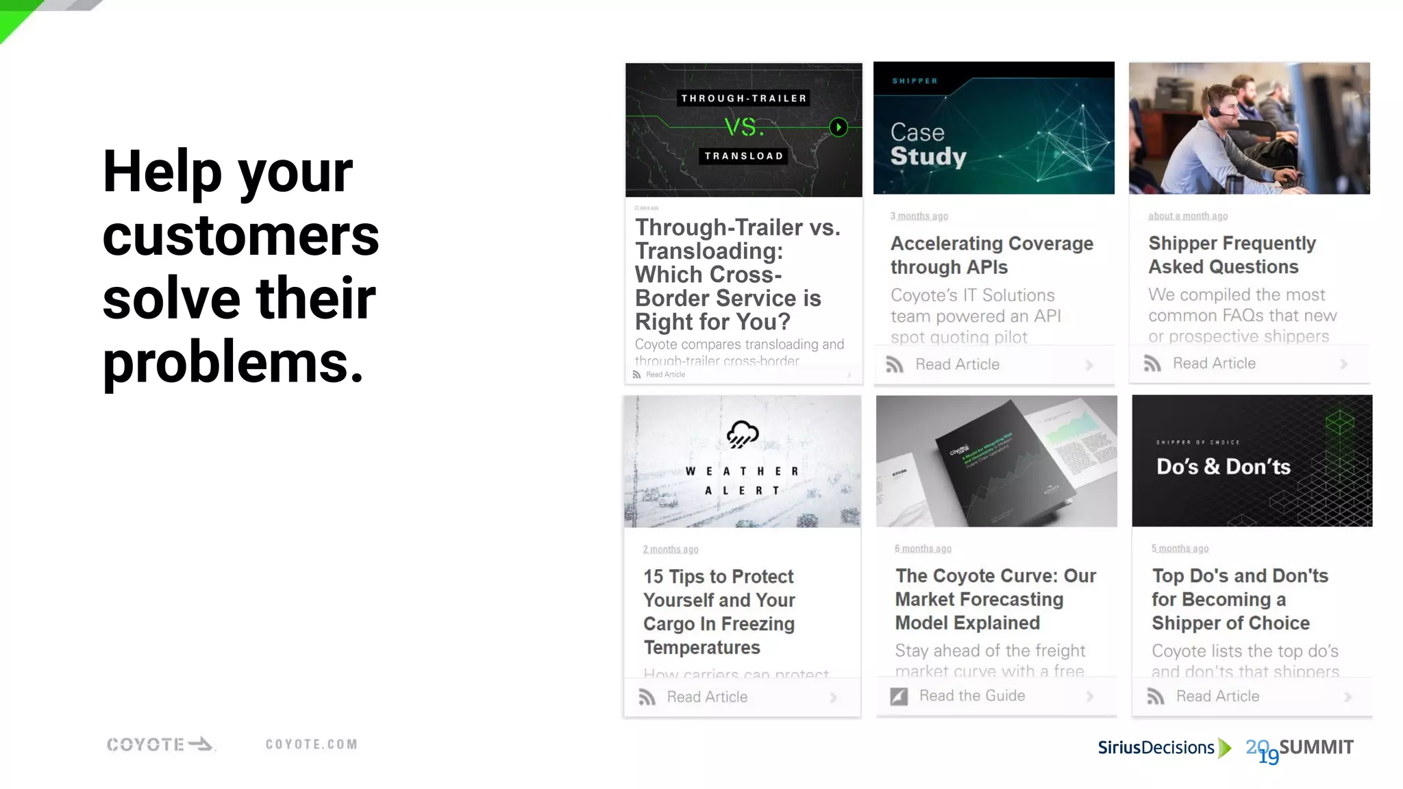 Help your
customers
solve their
problems.
 