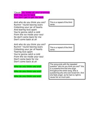 Christina Perri Jar Of Hearts Lyrics Analysis