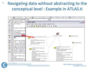 http://caqdas.soc.surrey.ac.uk Navigating data without abstracting to the conceptual level : Example in ATLAS.ti 