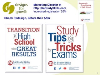 6
Marketing Director at
http://S4StudySkills.com
Increased registration 20%
Ebook Redesign, Before then After
 