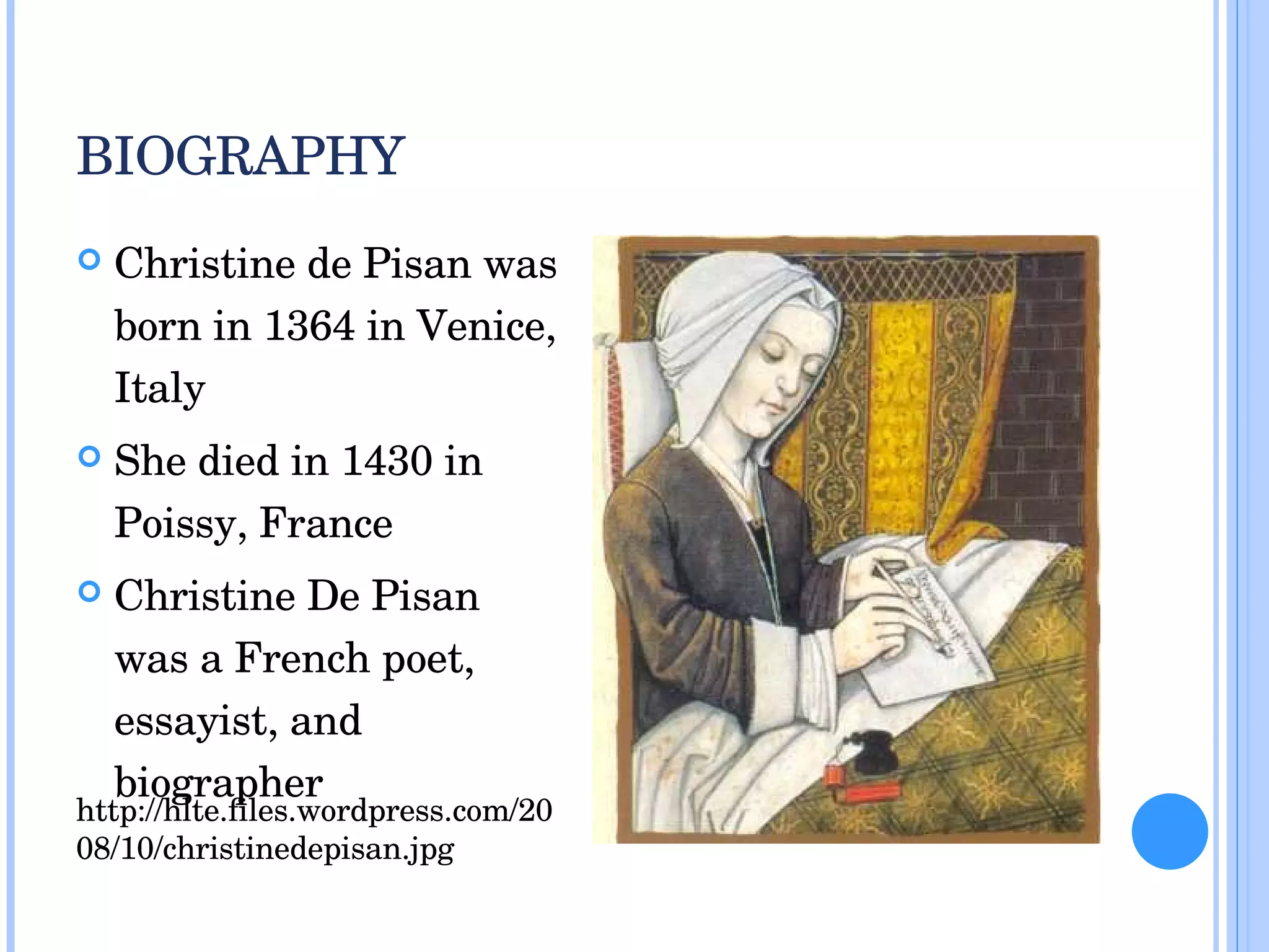 Christine De Pisan | PPT | Poetry | Books and Literature