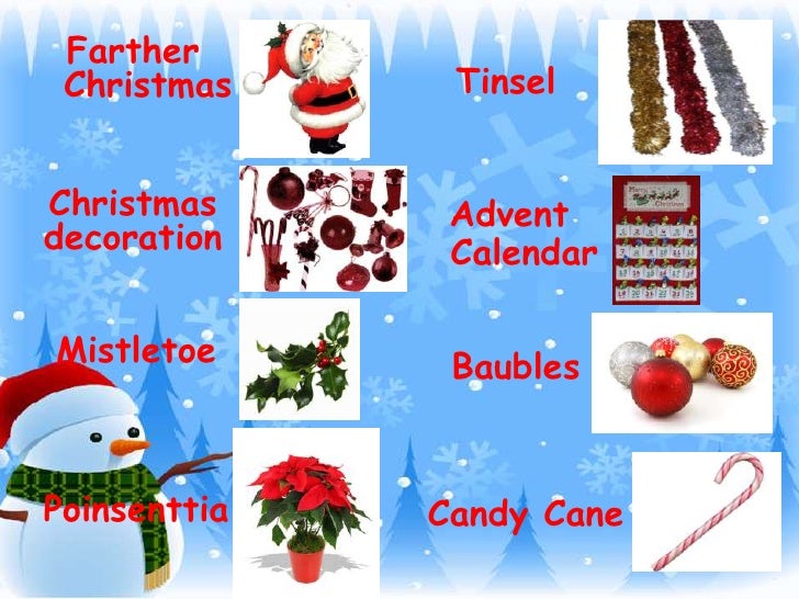 Christmas Decoration Vocabulary - Dekoration Ideen
