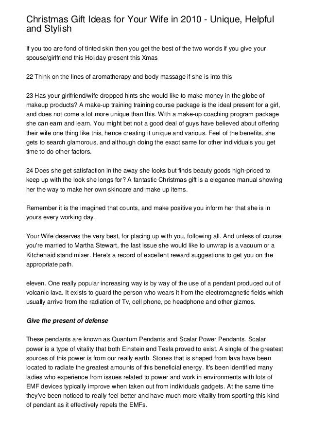 present suggestions for wife