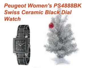 Peugeot Women's PS4888BK Swiss Ceramic Black Dial Watch 