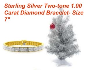 Sterling Silver Two-tone 1.00 Carat Diamond Bracelet- Size 7"   