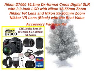 Nikon D7000 16.2mp Dx-format Cmos Digital SLR with 3.0-inch LCD with Nikon 18-55mm Zoom Nikkor VR Lens and Nikon 55-200mm Zoom Nikkor VR Lens (Black) with the Best Value Accessory Package Kit   