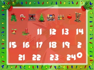 11 12 13 14
15 16 17 18 19 2
  21 22 23 24  0
 