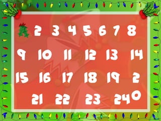 2 3 4 5 6 7 8
9 10 11 12 13 14
15 16 17 18 19 2
  21 22 23 24  0
 