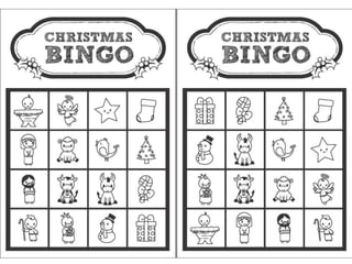Christmas bingo - black and white