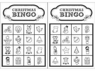 Christmas bingo - black and white Slide 2