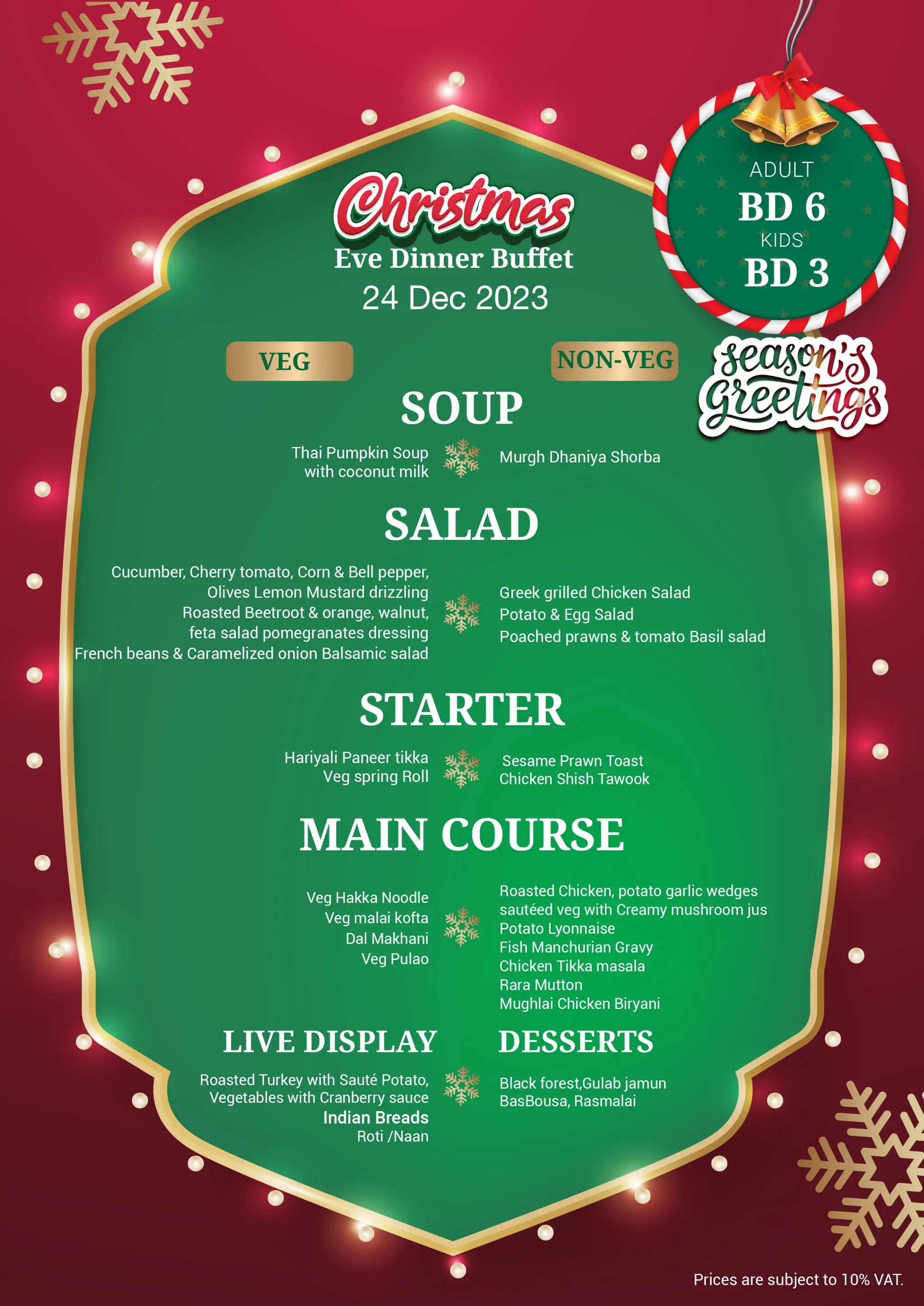 Christmas Buffet Menu 2023 The M Restaurant.pdf