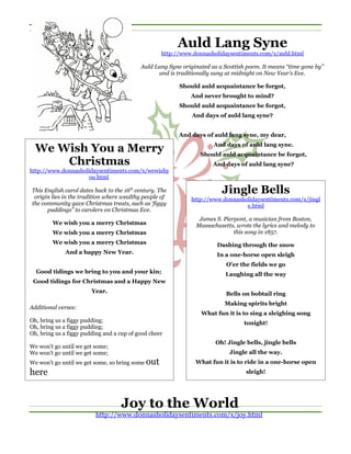 Christmas Carol Booklet Pdf