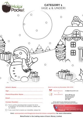 Christmas children drawing and colouring competition - templates