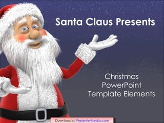 Santa Claus Presents Christmas PowerPoint Template Elements 