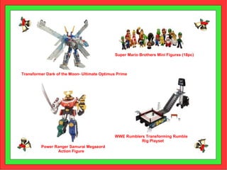 Super Mario Brothers Mini Figures (18pc) Transformer Dark of the Moon- Ultimate Optimus Prime Power Ranger Samurai Megazord  Action Figure WWE Rumblers Transforming Rumble  Rig Playset 
